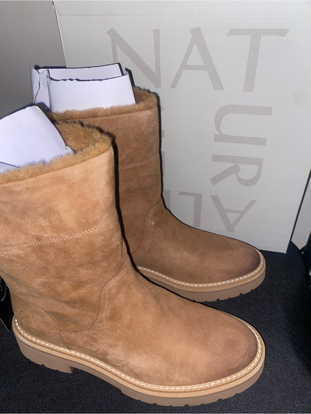 Naturalizer GORGEOUS real suede water repellant fur boots 👢